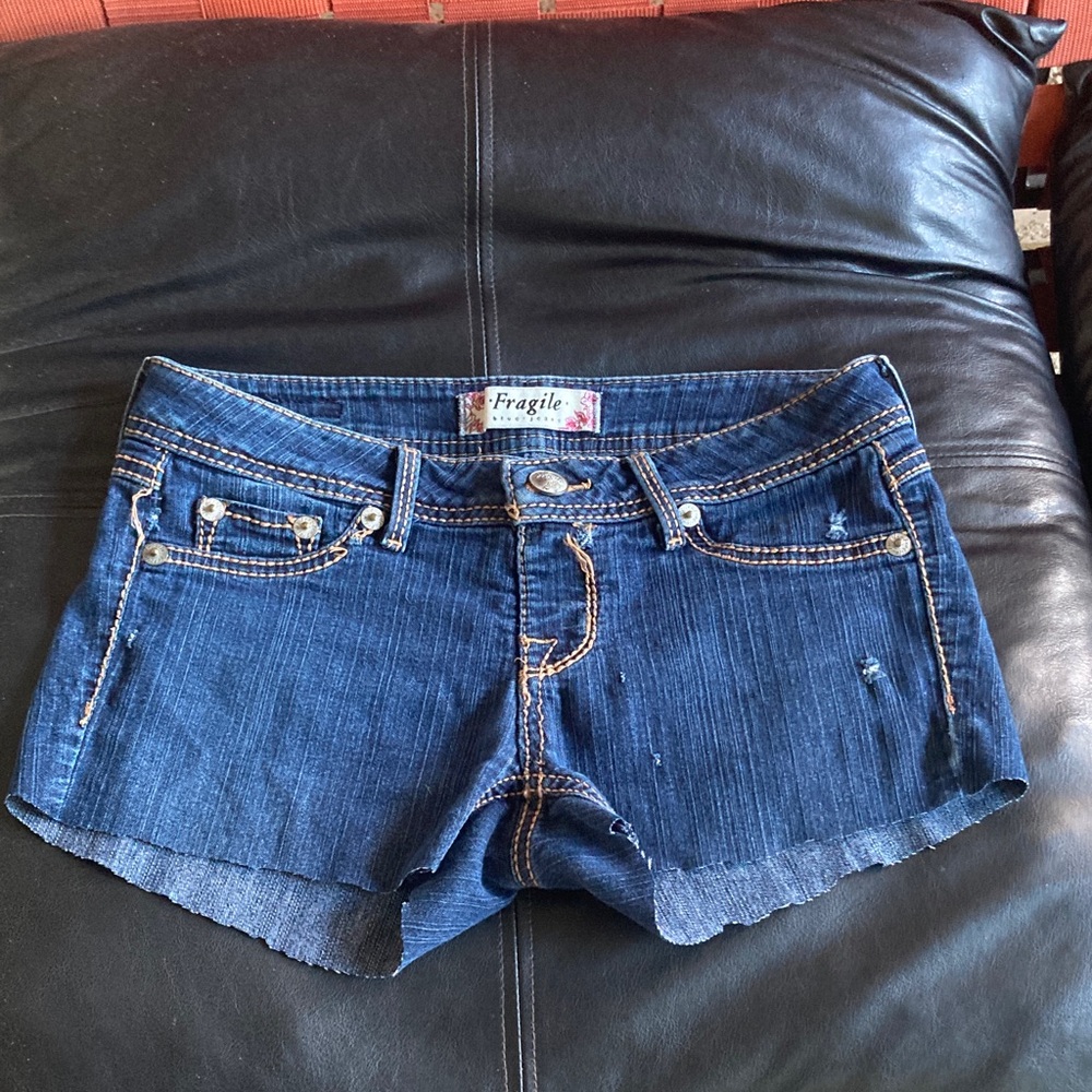 Fragile Women's Dark Blue Jean Shorts